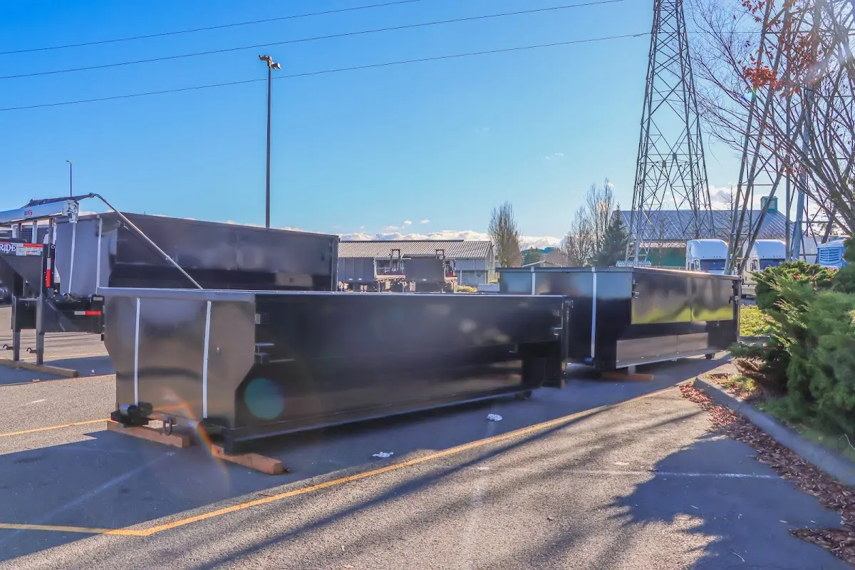 Roll-off dumpster ready for waste disposal at job site for 4 Yard Dumpster Rental in Cornwall